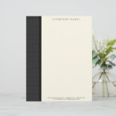  Damask Black Gepersonaliseerd Letterhead Persoonlijk Briefhoofd (Staand voorkant)