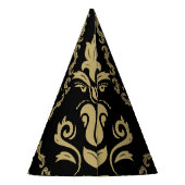 Damask Black Gold: Classic Ornament. Feesthoedjes (Achterkant)