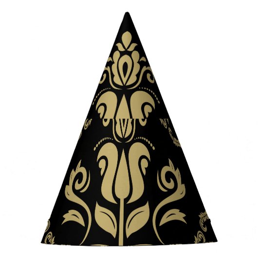 Damask Black Gold: Classic Ornament. Feesthoedjes (Voorkant)