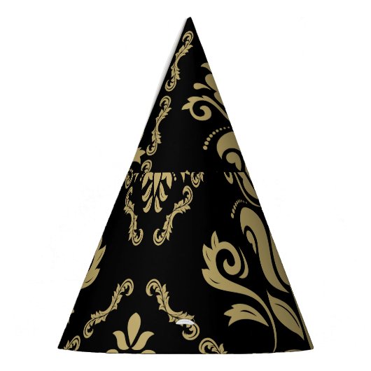 Damask Black Gold: Classic Ornament. Feesthoedjes (Links)