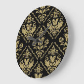 Damask Black Gold: Classic Ornament. Grote Klok (Hoek)