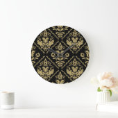Damask Black Gold: Classic Ornament. Grote Klok (Huis)