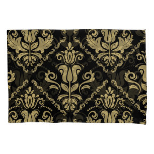 Damask Black Gold: Classic Ornament. Kussensloop
