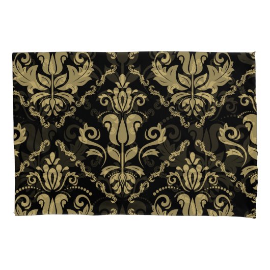 Damask Black Gold: Classic Ornament. Kussensloop (Voorkant)