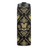 Damask Black Gold: Classic Ornament. Thermosbeker (Voorkant)