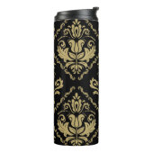 Damask Black Gold: Classic Ornament. Thermosbeker (Gedraaid links)