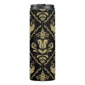 Damask Black Gold: Classic Ornament. Thermosbeker (Achterkant)