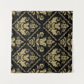 Damask Black Gold: Classic Ornament. Wandkleed (Voorkant (horizontaal))
