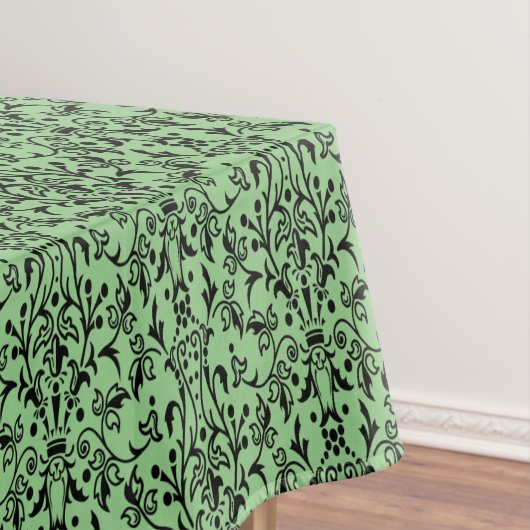 Damask Black & Green Tafelkleed (Voorbeeld)