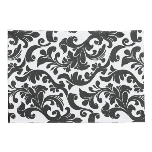 Damask Black Kussensloop (Achterkant-Rechts)