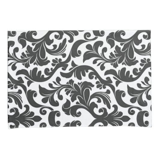 Damask Black Kussensloop (Voorkant-Rechts)