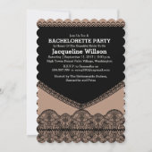 Damask Black Lace Corset Lingerie Bachelorette Kaart (Achterkant)