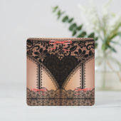 Damask Black Lace Lingerie Kaart (Staand voorkant)