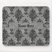 Damask Black op Faux Grey Stone Muismat (Voorkant)