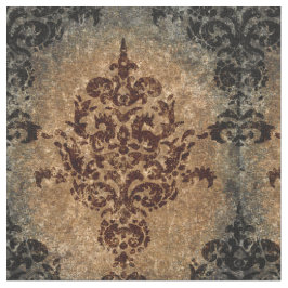 Damask Black Rust op Grey en Tan Stof