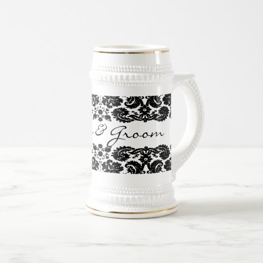 Damask Black Stein Bierpul (Voorkant rechts)