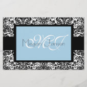 Damask Black & White Briefpapier (Voorkant)