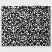 Damask Black & White Cadeaupapier (Vlak)