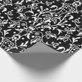 Damask Black & White Cadeaupapier (Hoek)