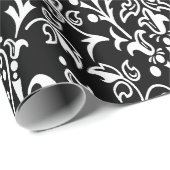 Damask Black & White Cadeaupapier (Rol Hoek)