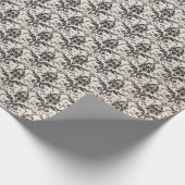 Damask  Black White Grunge-lospagina Cadeaupapier (Hoek)
