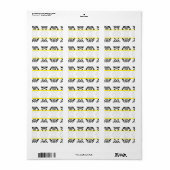 Damask Black White Yellow Mailing Labels (Full Sheet)