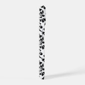 Damask blad groot patroon zwart op wit iPhone 15 case (Rechterkant)