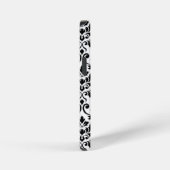 Damask blad groot patroon zwart op wit iPhone hoesje (Rechterkant)