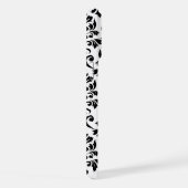 Damask blad groot patroon zwart op wit iPhone hoesje (Rechterkant)