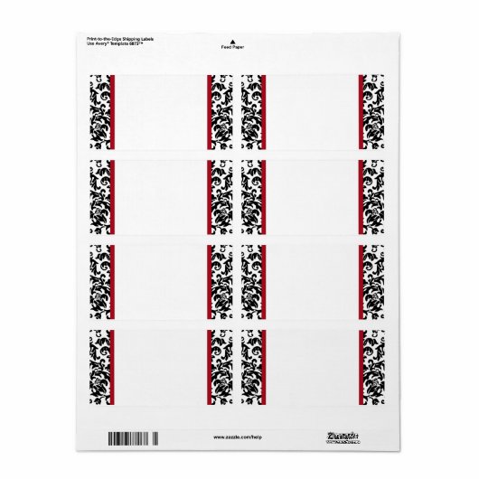Damask Blank Verzendlabels Etiket (Full Sheet)