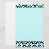 DAMASK, blauw Briefpapier (Voorkant / Achterkant)