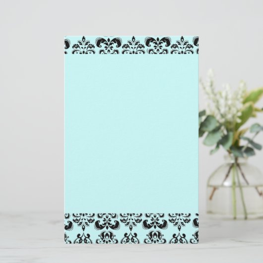DAMASK, blauw Briefpapier (Staand voorkant)