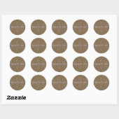 Damask Blauw en Bruin Trouwen Meer Bruin Ronde Sticker (Vel)