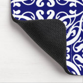 DAMASK - Blauwe achtergrond Muismat (Hoek)