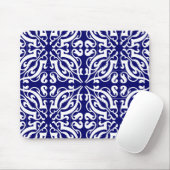 DAMASK - Blauwe achtergrond Muismat (Met muis)