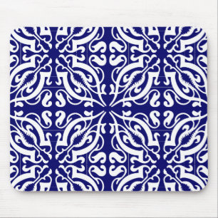 DAMASK - Blauwe achtergrond Muismat