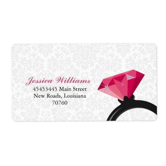 Damask Bling Etiket (Voorkant)