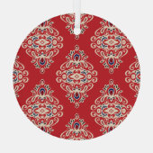 Damask : Bloei naadloos patroon. Glas Ornament (Achterkant)