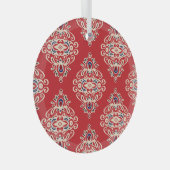 Damask : Bloei naadloos patroon. Glas Ornament (Voorkant Rechts)
