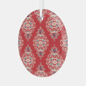Damask : Bloei naadloos patroon. Glas Ornament (Voorkant links)