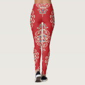 Damask : Bloei naadloos patroon. Leggings (Achterkant)