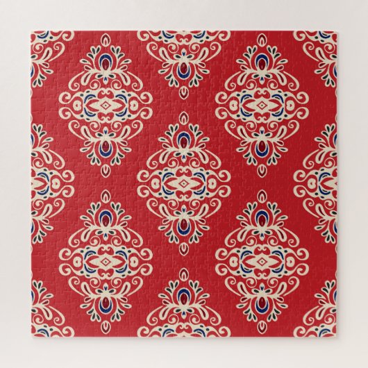 Damask : Bloei naadloos patroon. Legpuzzel (Verticaal)