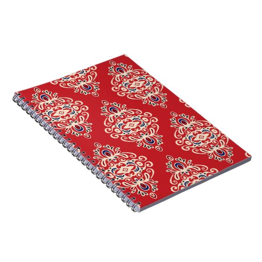 Damask : Bloei naadloos patroon. Notitieboek (Rechterzijde)