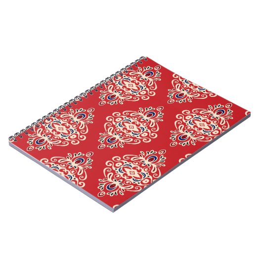 Damask : Bloei naadloos patroon. Notitieboek (Linkerzijde)