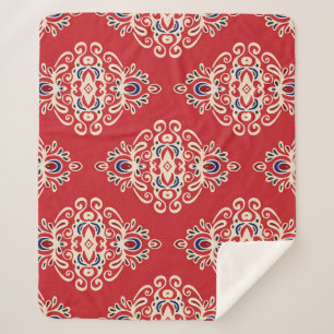 Damask : Bloei naadloos patroon. Sherpa Deken
