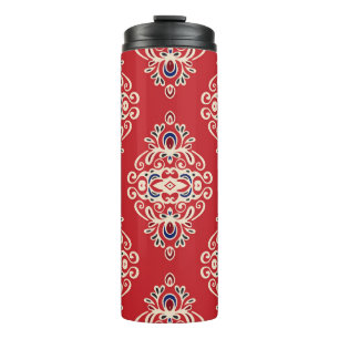 Damask : Bloei naadloos patroon. Thermosbeker