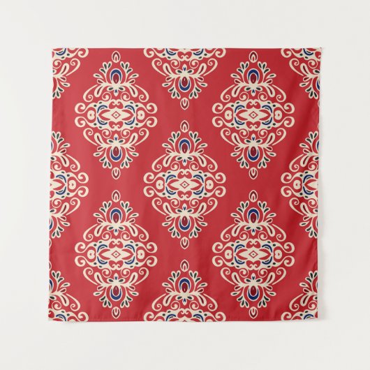 Damask : Bloei naadloos patroon. Wandkleed (Voorkant)