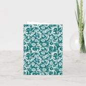 Damask  Bloemen elke kleur Bedankkaart (Achterkant)