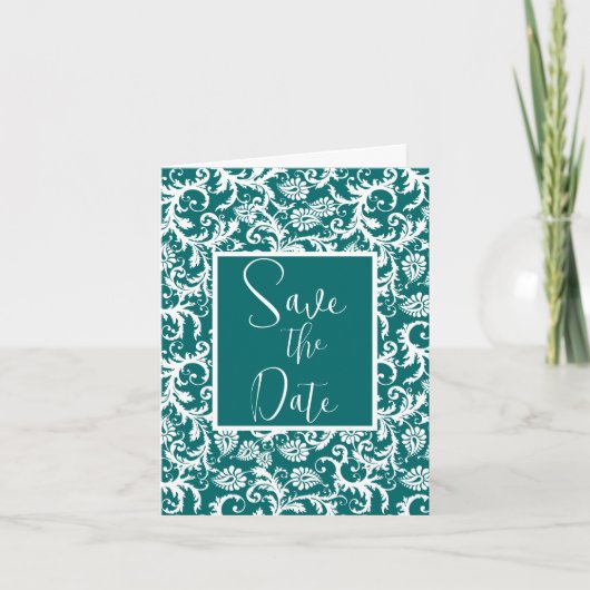 Damask  Bloemen elke kleur Bedankkaart (Voorkant)
