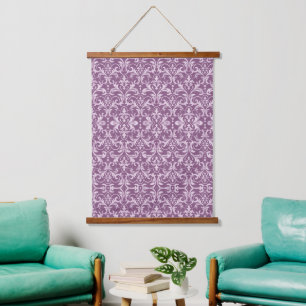 Damask Bloemmotief Bloemen Paarse Hangend Wandkleed